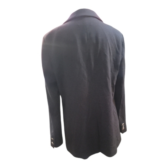 Talbots Dark Blue Denim look suit Jacket blazer 12 office workwear - Picture 9 of 9